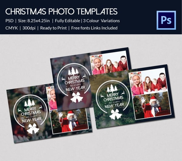 christmas wishes collection photo card template
