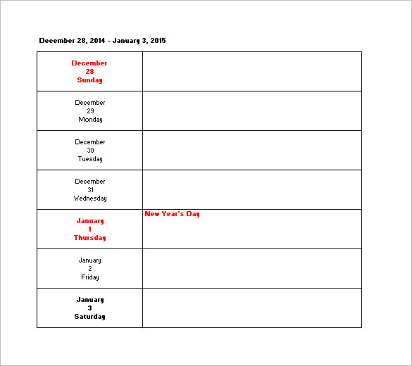 Excel Calendar Schedule Template – 15+ Free Word, Excel, PDF Format ...
