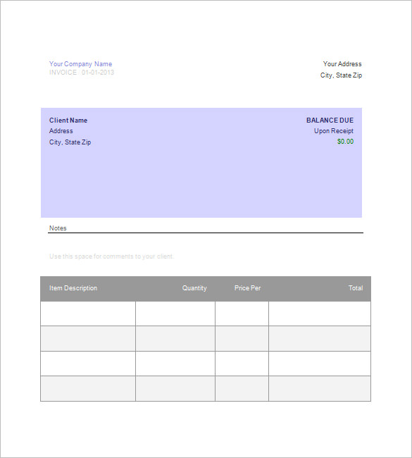 google docs invoice template