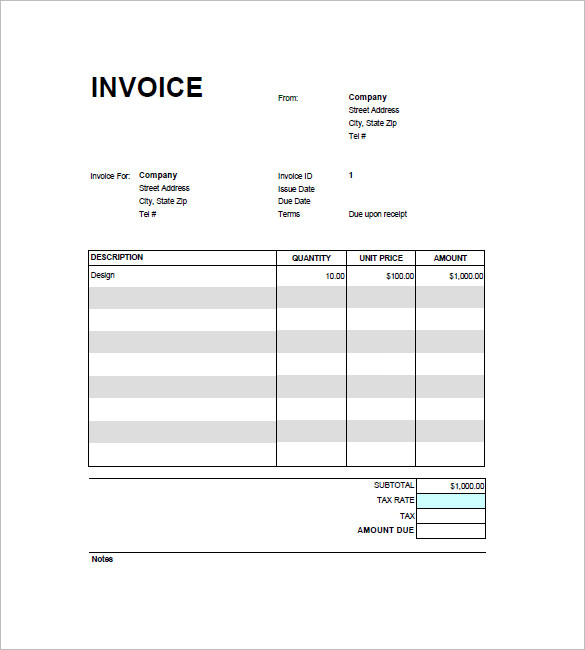 google invoice template