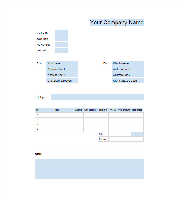 google business invoice template