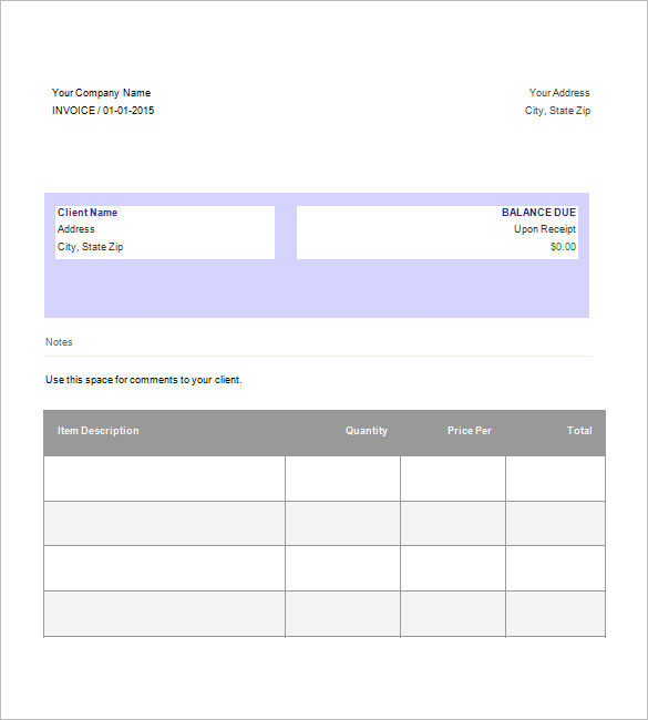 google free invoice template