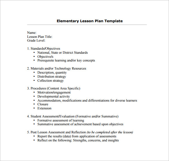 Teacher Lesson Plan Template 8 Free Sample Example Format Download 