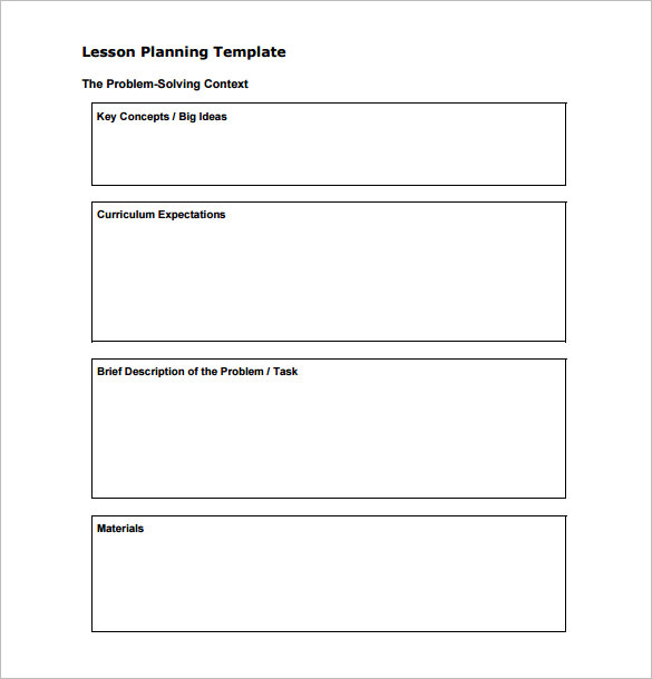 Lesson Plan Format Template PDF Template