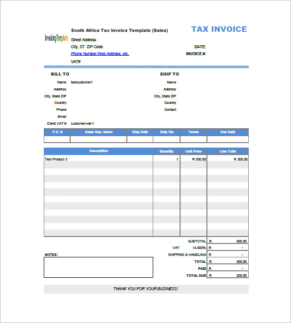 vat invoice format