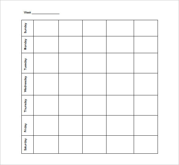 employe blank schedule template free download word