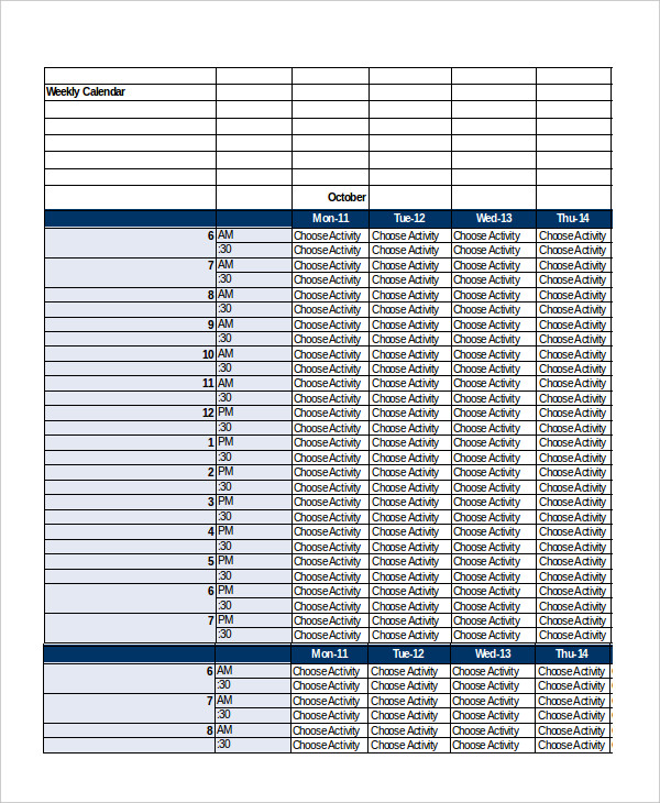 Excel Weekly Calendar prntbl concejomunicipaldechinu gov co