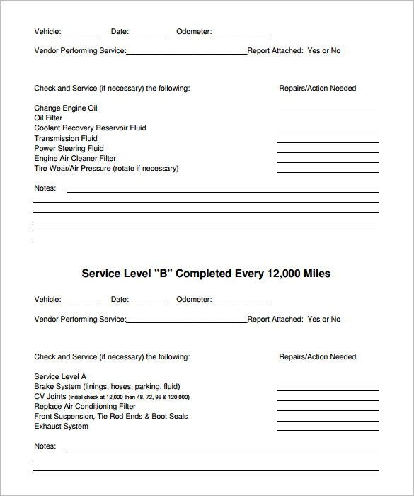 Vehicle Maintenance Schedule Template - 13+ Free Word, Excel, PDF ...