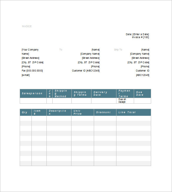 generic invoice template excel