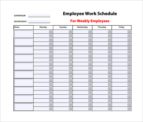 9 weekly work schedule templates pdf docs free premium templates