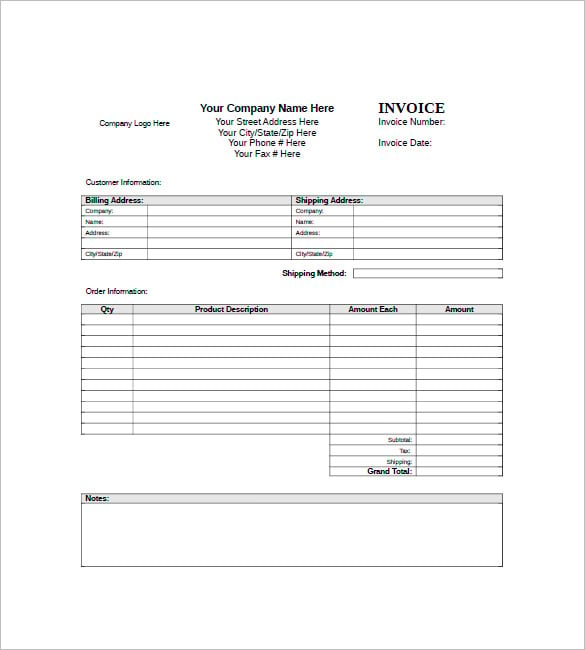 5+ Generic Invoice Templates DOC, PDF