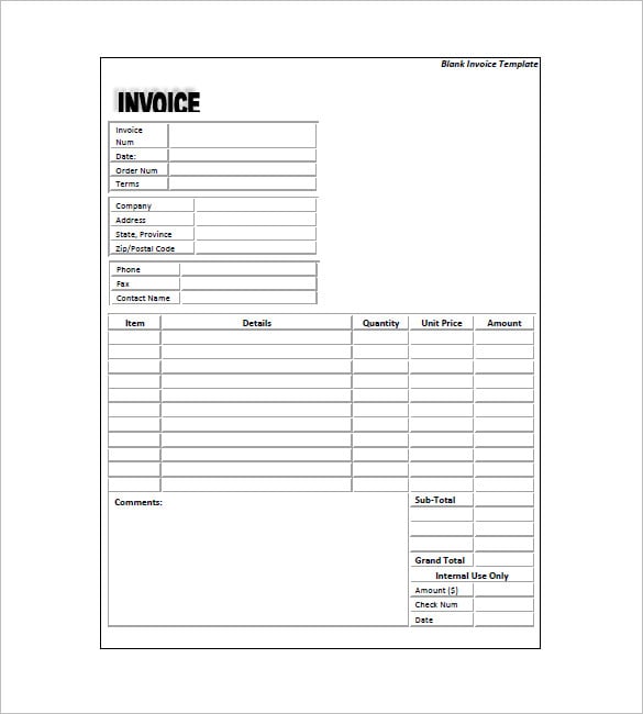 free generic invoice template