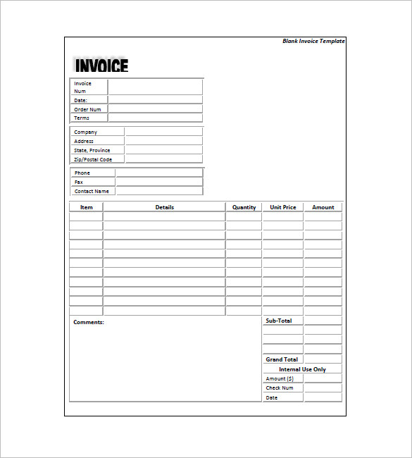 Generic Invoice Template Invoice Example Generic Invoices Printable 