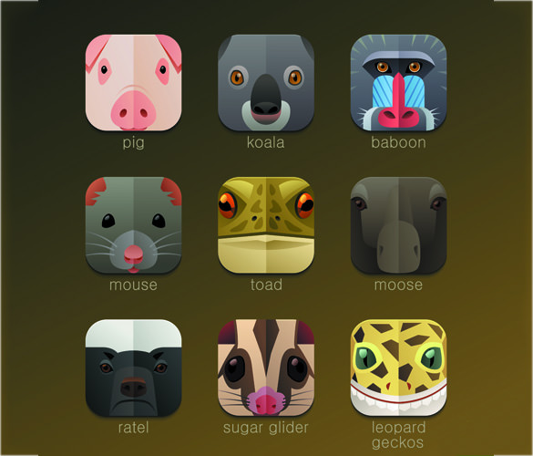 excellent funny animal icons