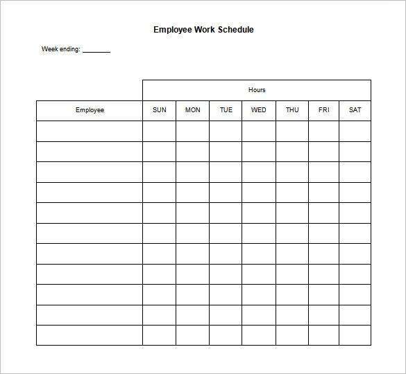 30+ Blank Work Schedule Templates PDF, Docs, Word