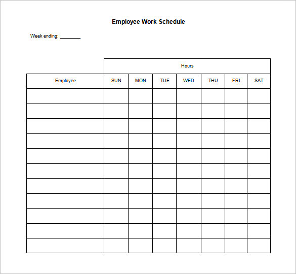 Printable Employee Work Schedule Template Printable Templates Free