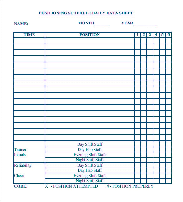 printable blank positioning shift schedule template download