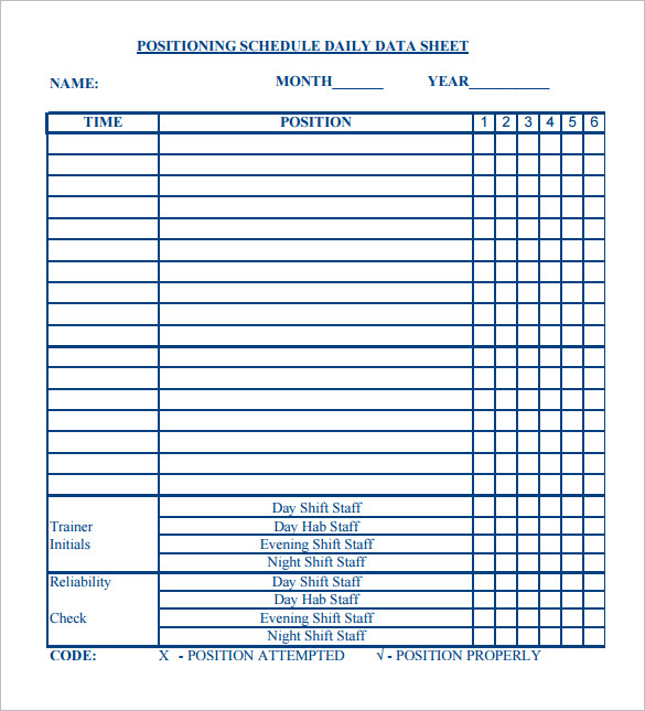 printable blank positioning shift schedule template download