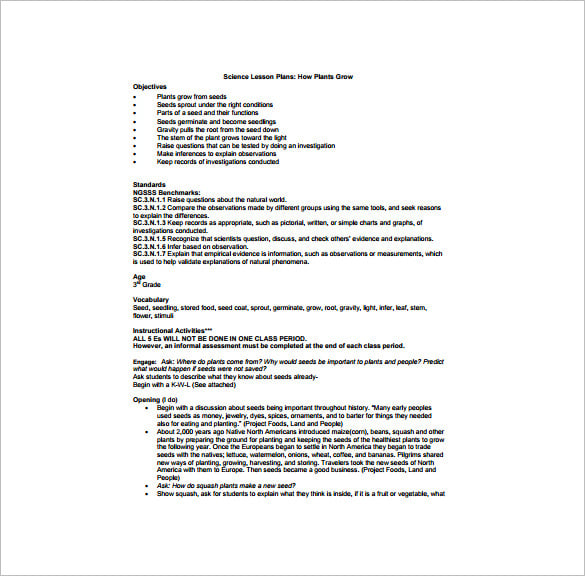 kindergarten science lesson plan pdf format download