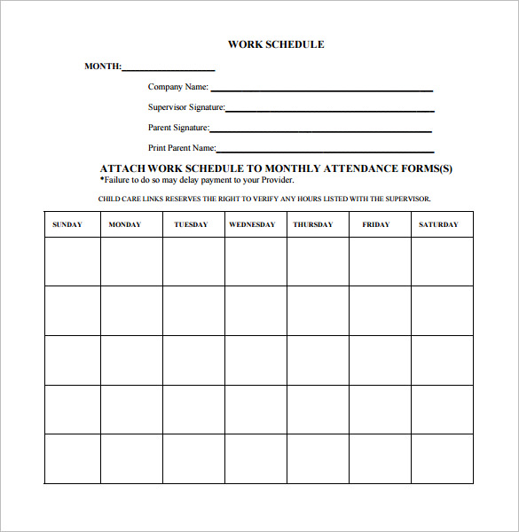 Free Monthly Employee Schedule Template Download SampleTemplatess 