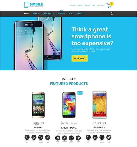 Website template #51378 mobile shop store custom website template.
