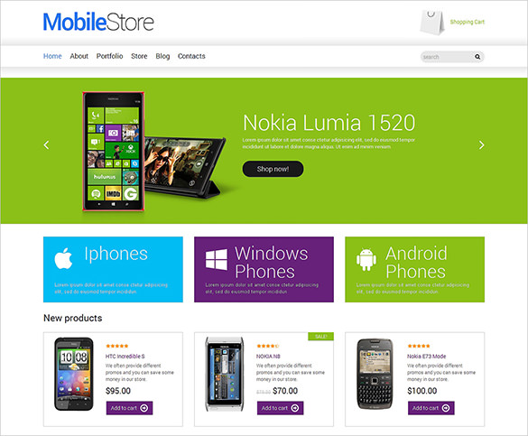 simple mobile store woocommerce template