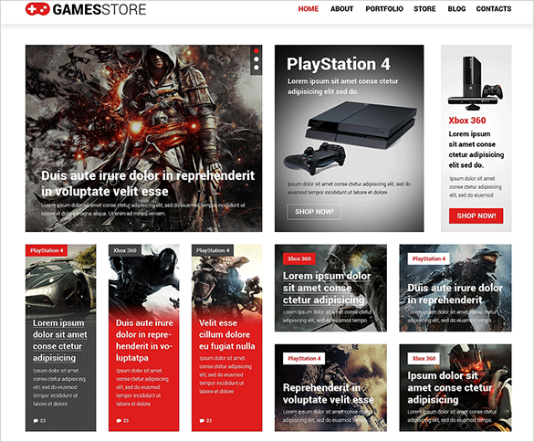 games store woocommerce template