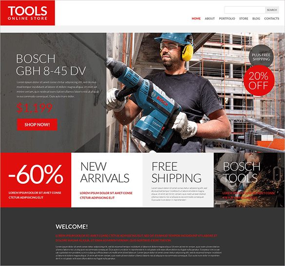 tools online store woocommerce theme
