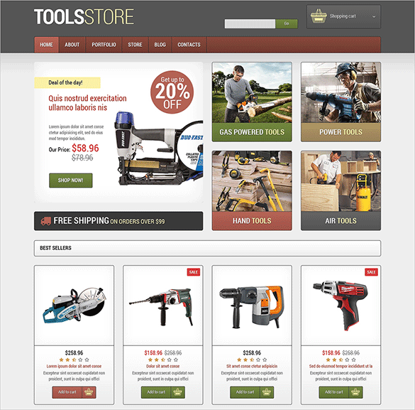 online tools store woocommerce theme