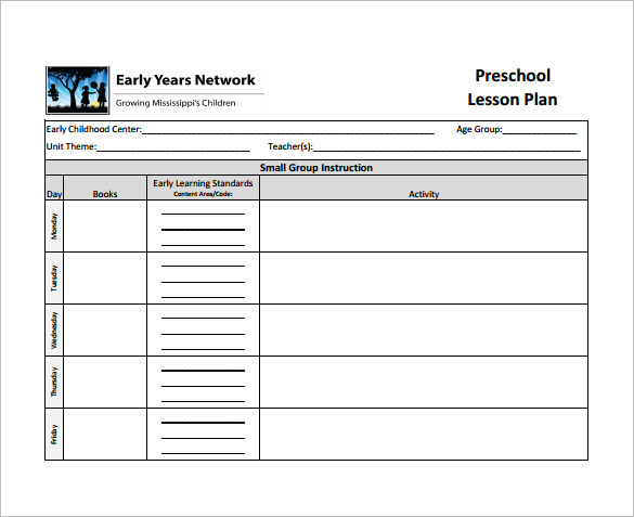 printable teacher lesson planner template