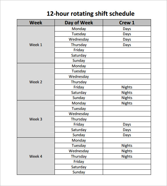 11 Hour Shift Schedule Template 11 Free Word Excel PDF Format Download