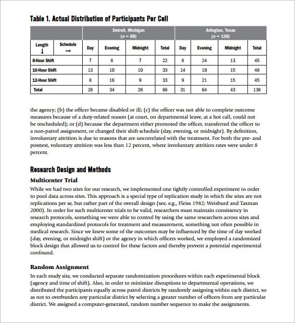 printable 12 hour shift length experiment pdf format