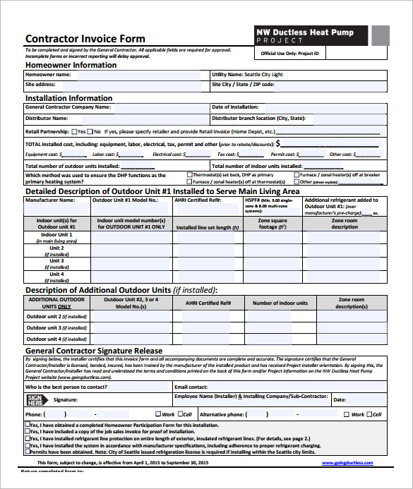 general contractor invoice template pdf doc download