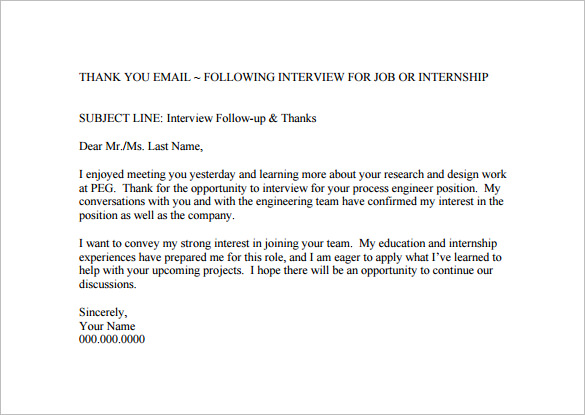 14+ Thank You Email After Interview - DOC, Excel, PDF