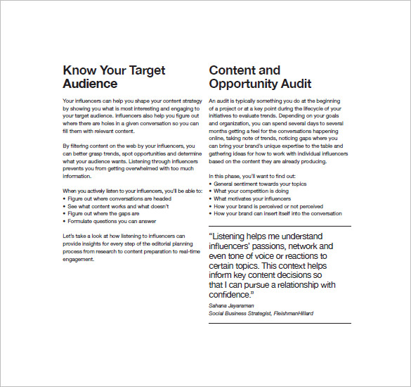 content marketing plan sample