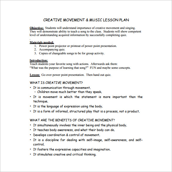 Music Lesson Plan Template 8+ Free PDF, Word, Format Download!