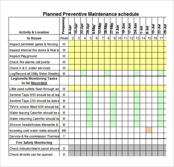 35+ Preventive Maintenance Schedule Templates Word, Excel, PDF