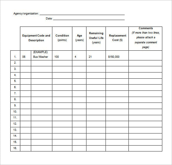 preventive maintenance schedule template download ms word