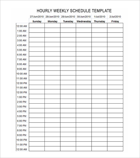 Printable Time Schedule Chart