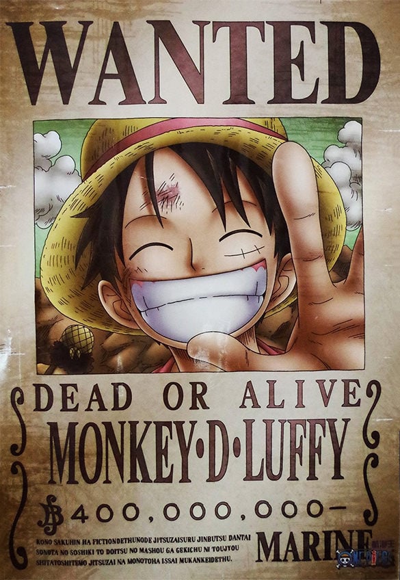 one piece luffy wanted wall poster
