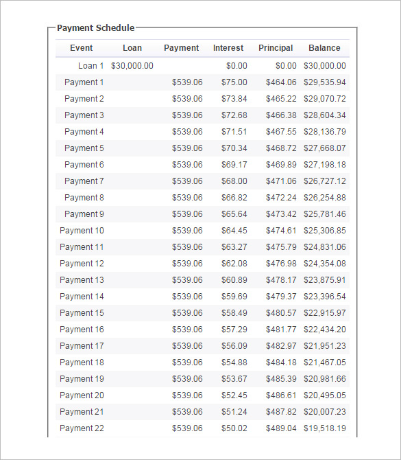 12-loan-payment-schedule-templates-free-word-excel-pdf-format-images