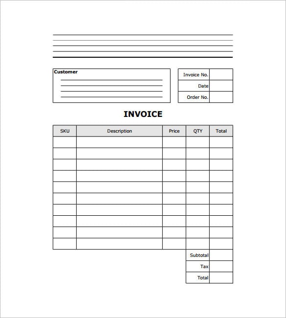 printable business invoice template in pdf