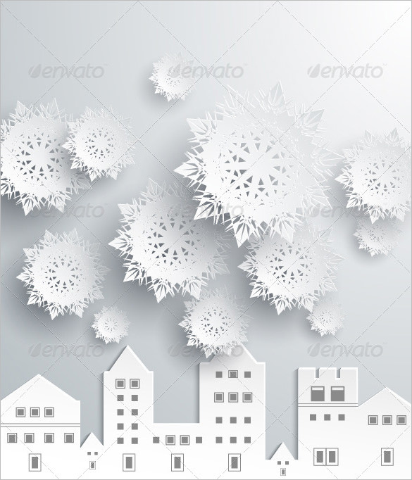 paper snowflakes and town psd design