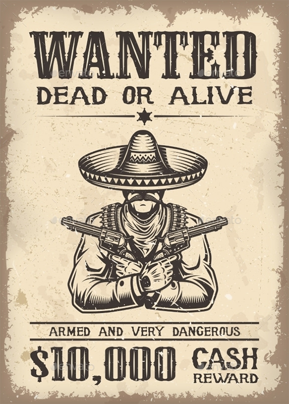 Download 13+ Western Wanted Poster - Free Printable, Word, PDF, PSD ...