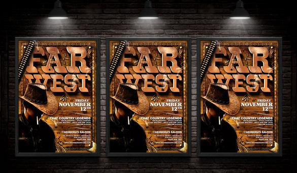western farwest wanted poster psd template