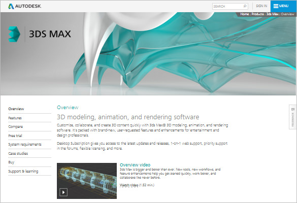 ds max modeling rendering software