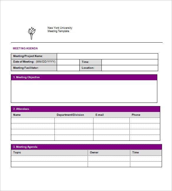 simple meeting agenda template