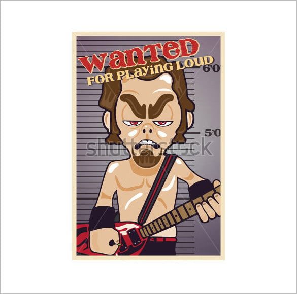 funny guitar player wanted poster download