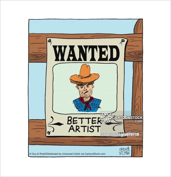 artist funny wanted poster template dowload