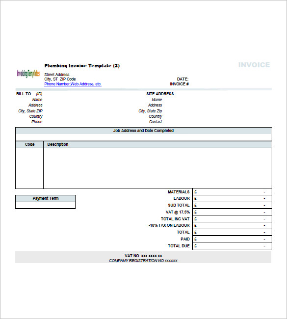 construction invoice template pdf